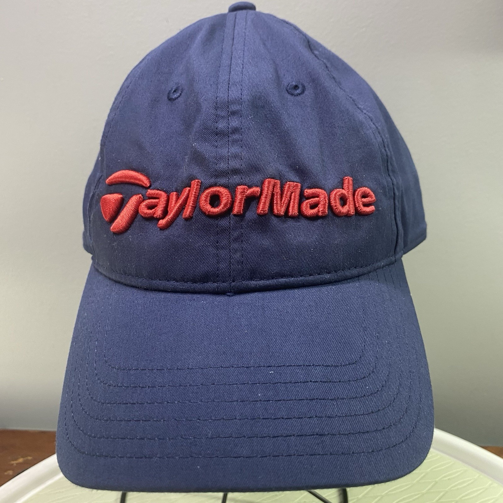 Taylormade Mens Hat Navy BlueRed Strapback Golf Baseball Cap
